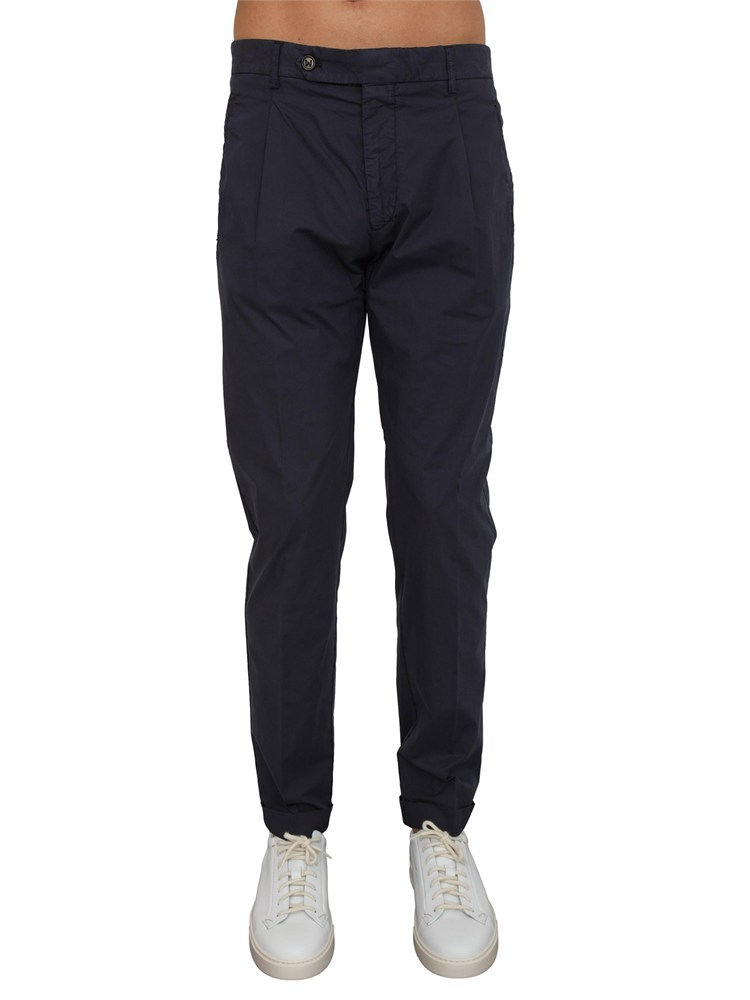 Pantaloni uomo Berwich in cotone e tencel blu