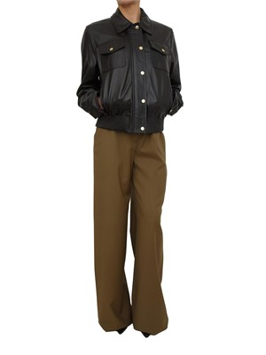 Giubbino corto Biada Max Mara Studio in pelle nera in DONNA