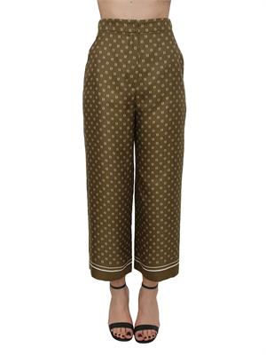 Pantalone Ottelia Max Mara Studio in twill di seta verde stampata in DONNA