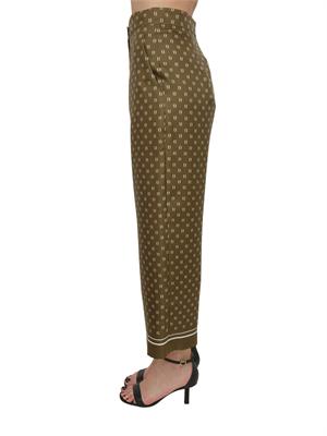 Pantalone Ottelia Max Mara Studio in twill di seta verde stampata in DONNA