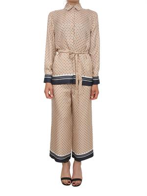 Pantalone Ottelia Max Mara Studio in twill di seta bianca stampata in DONNA