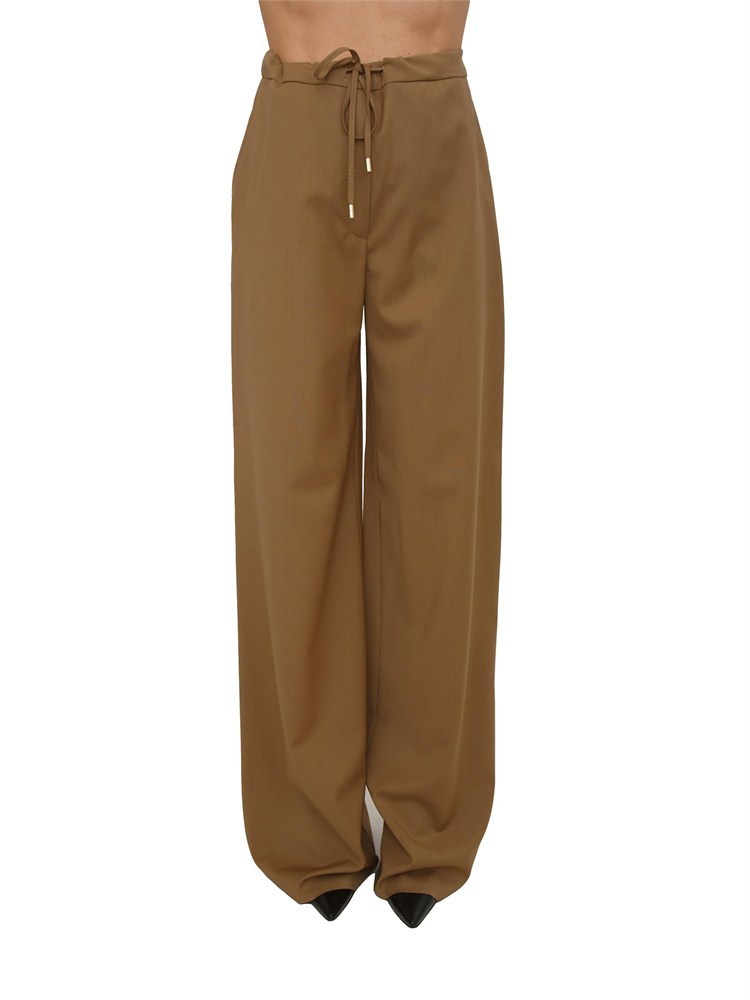 Pantalone fluido Corone Max Mara Studio in pura lana cammello
