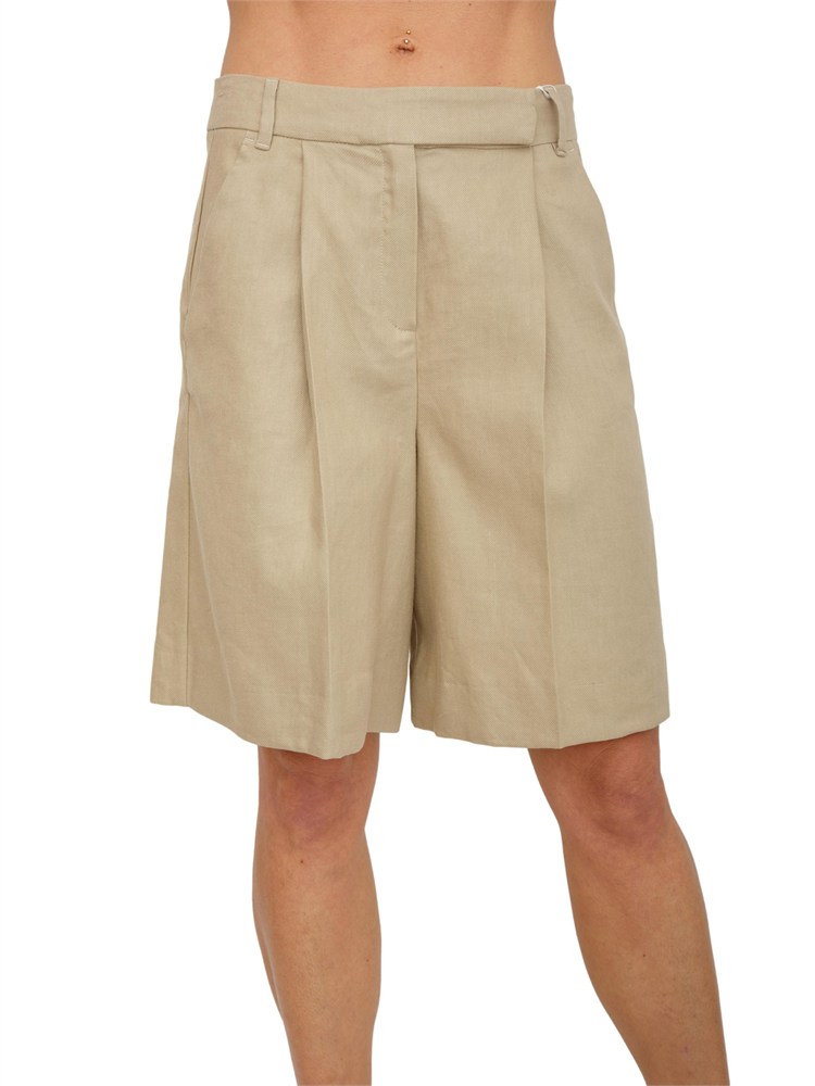 Bermuda Iblcoccole iBlues in misto lino e cotone beige