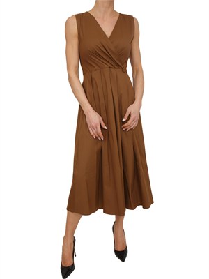 Abito smanicato Iblcasta iBlues in cotone stretch marrone in DONNA