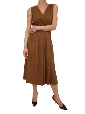 Abito smanicato Iblcasta iBlues in cotone stretch marrone in DONNA