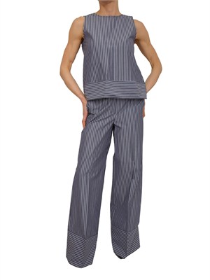 Pantaloni Iblorigine di iBlues in popeline di cotone blu in DONNA