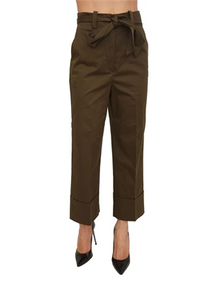 Pantaloni Iblaffetto iBlues in cotone stretch verde kaki in DONNA