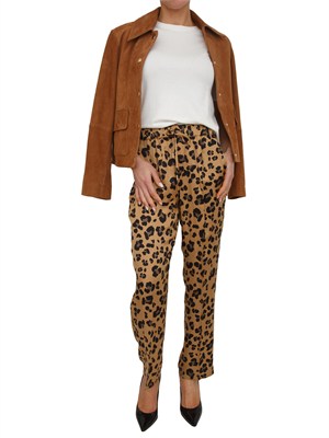 Pantalone Emmosso di Emme Marella in twill cammello animalier in DONNA