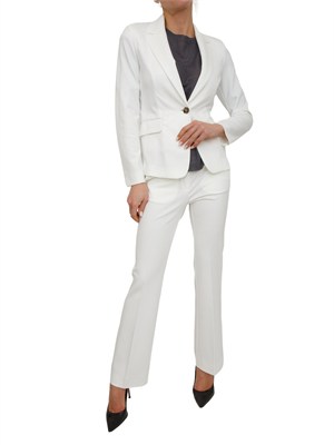 Pantaloni Emmflare Emme Marella in jersey stretch bianco in DONNA