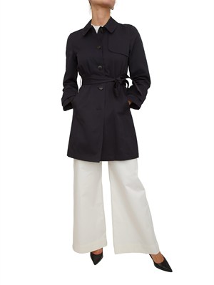 Trench Emmopera di Emme Marella in gabardina antigoccia blu in DONNA