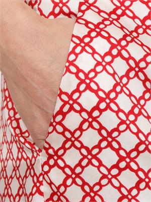 Pantalone Emmcaraffa Emme Marella in twill stampato rosso in DONNA