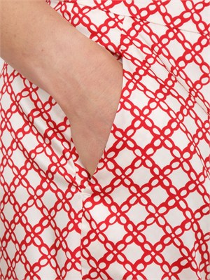 Pantalone Emmcaraffa Emme Marella in twill stampato rosso in DONNA