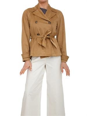 Trench corto Emmlimone di Emme Marella in tessuto effetto camoscio in DONNA