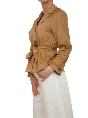 Trench corto Emmlimone di Emme Marella in tessuto effetto camoscio in DONNA