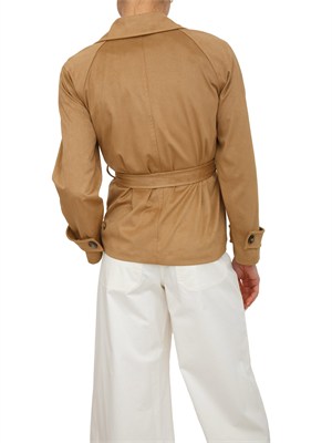 Trench corto Emmlimone di Emme Marella in tessuto effetto camoscio in DONNA