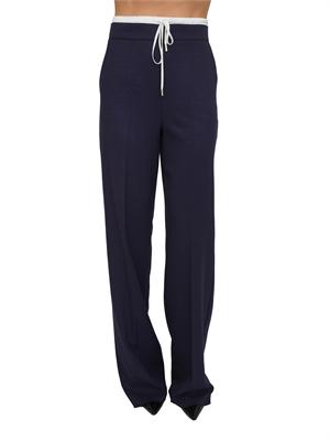 Pantalone Emmfetta Emme Marella in fluida viscosa lamÈ blu in DONNA