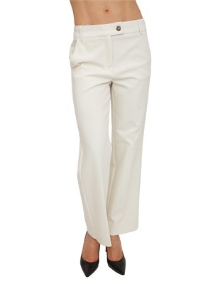 Pantaloni donna Emmsalute di Emme Marella in misto cotone bianco avorio in DONNA