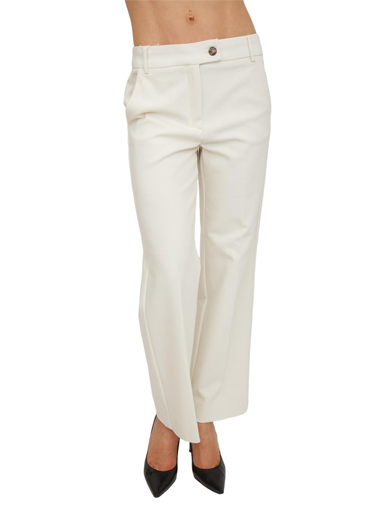 Pantaloni donna Emmsalute di Emme Marella in misto cotone bianco avorio