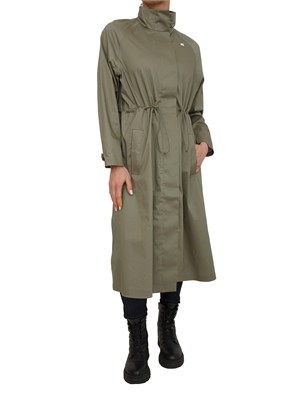 Giubbino lungo Barbrein K-WAY donna in tessuto tecnico verde in DONNA