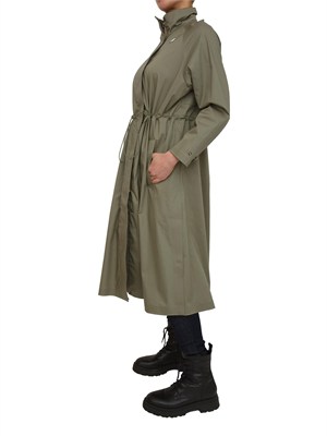 Giubbino lungo Barbrein K-WAY donna in tessuto tecnico verde in DONNA