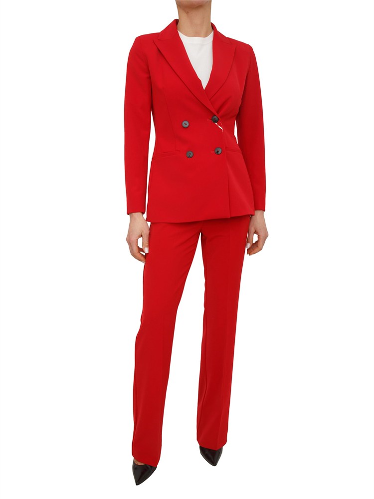 Completo giacca+pantalone Emmkaki Emme Marella in twill stretch rosso