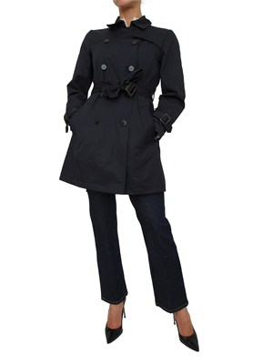 Trench doppiopetto MLLZUPPA Marella in cotone tecnico blu in DONNA