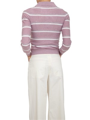 Polo maglia Emmabate di Emme Marella in lana leggera lurex lilla in DONNA