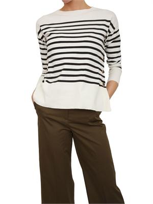 Maglia Emmbadia di Emme Marella in cotone bianco a righe in DONNA