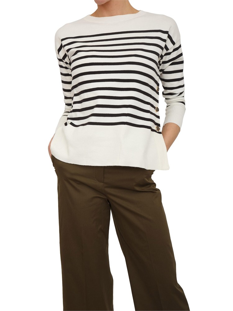 Maglia Emmbadia di Emme Marella in cotone bianco a righe