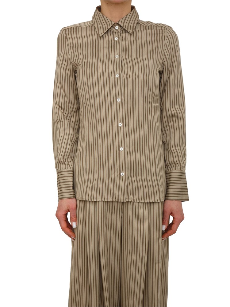 Camicia MLLFOLK Marella in viscosa tortora a righe