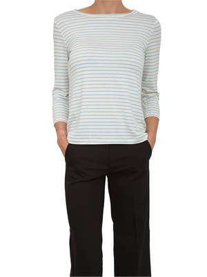 T-shirt Cosetta Emme Marella in viscosa celeste a righe in DONNA