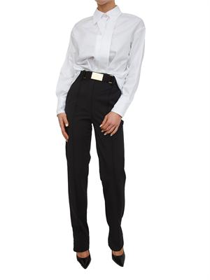 Pantaloni Elisabetta Franchi in tessuto tecnico nero in DONNA