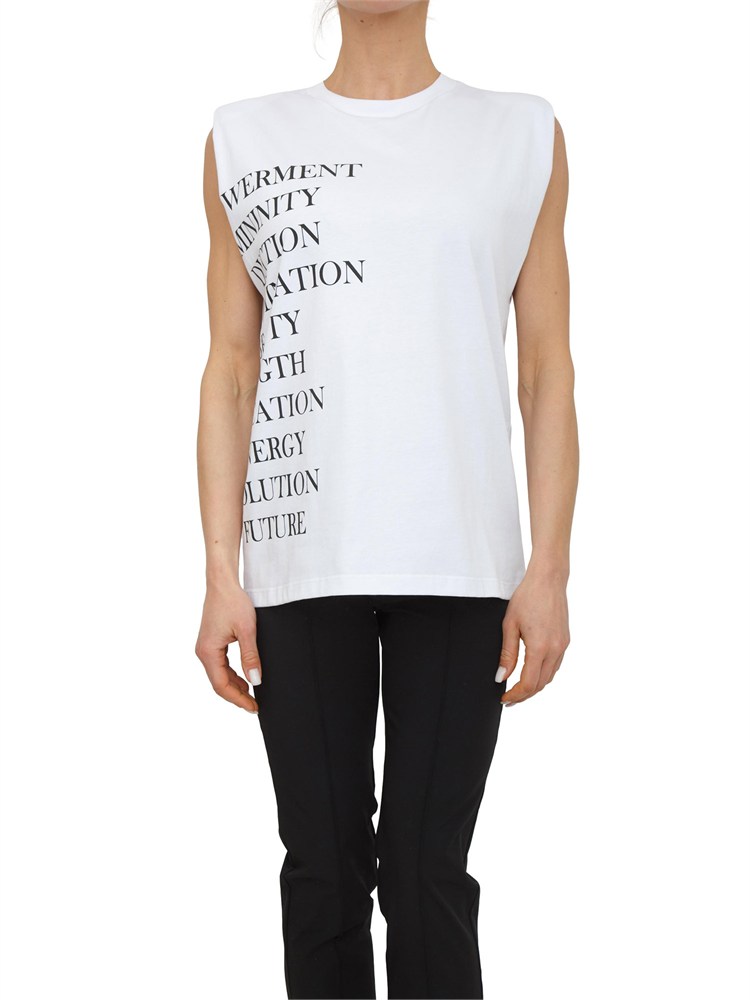 T-shirt Elisabetta Franchi in cotone bianco con scritte