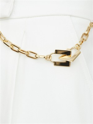 Shorts Elisabetta Franchi in gabardina bianca in DONNA