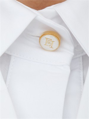 Camicia Elisabetta Franchi in cotone bianco con cravatta in DONNA
