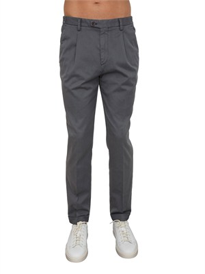 Pantaloni chino Aiace Galassi in tencel e cotone grigio in UOMO