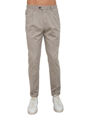 Pantaloni chino Aiace Galassi in tencel e cotone tortora in UOMO