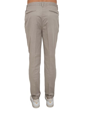 Pantaloni chino Aiace Galassi in tencel e cotone tortora in UOMO
