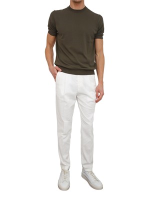 Pantaloni chino Aiace Galassi in tencel e cotone bianco in UOMO