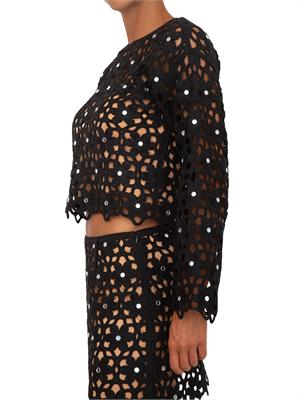 Top Michael Michael Kors in pizzo crochet nero in DONNA