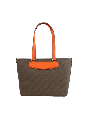 Borsa Jet Set Travel Michael Michael Kors in pelle marrone e corallo in DONNA