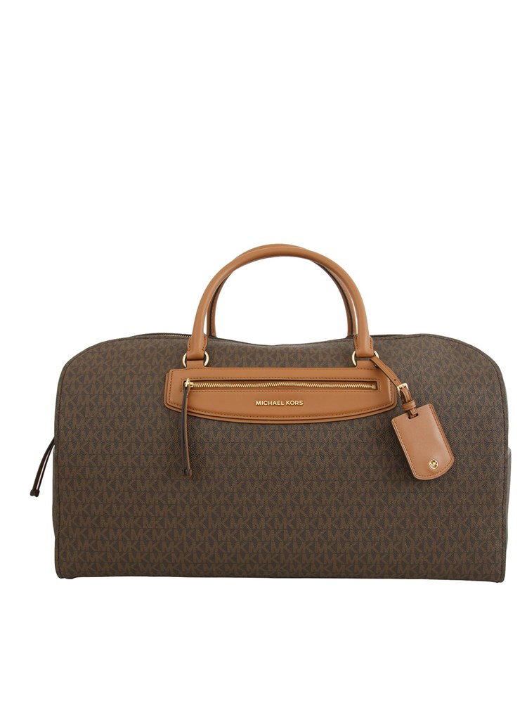 Borsone Jet Set Travel Michael Michael Kors in pelle cuoio