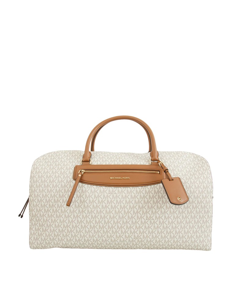 Borsone Jet Set Travel Michael Michael Kors in pelle panna