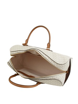 Borsone Jet Set Travel Michael Michael Kors in pelle panna in DONNA