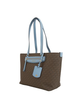 Borsa Jet Set Travel Michael Michael Kors in pelle marrone e azzurro in DONNA
