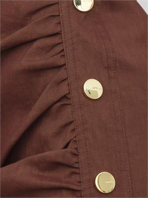 Abito longuette Alissa Pinko in misto lino e viscosa marrone in DONNA