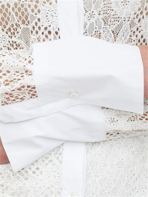 Camicia bianca Coline Pinko in tulle e pizzo in DONNA