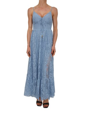 Abito Michael Michael Kors in misto cotone pizzo floreale celeste in DONNA