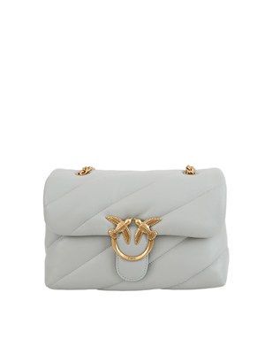 Classic Love Bag Puff Pinko in nappa grigia in DONNA