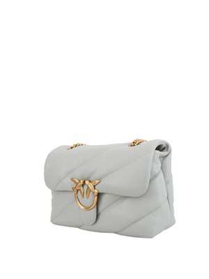 Classic Love Bag Puff Pinko in nappa grigia in DONNA